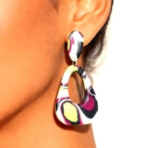 Modern Dangle Earrings, Artisan Made Mokume Gane Earrings